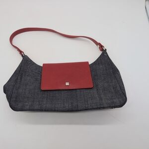 Ann Taylor Women's Two-Tone Shoulder Bag - Red & Gray